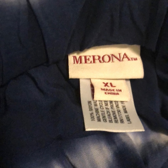 Blue and white tie die long skirt - Picture 3 of 3